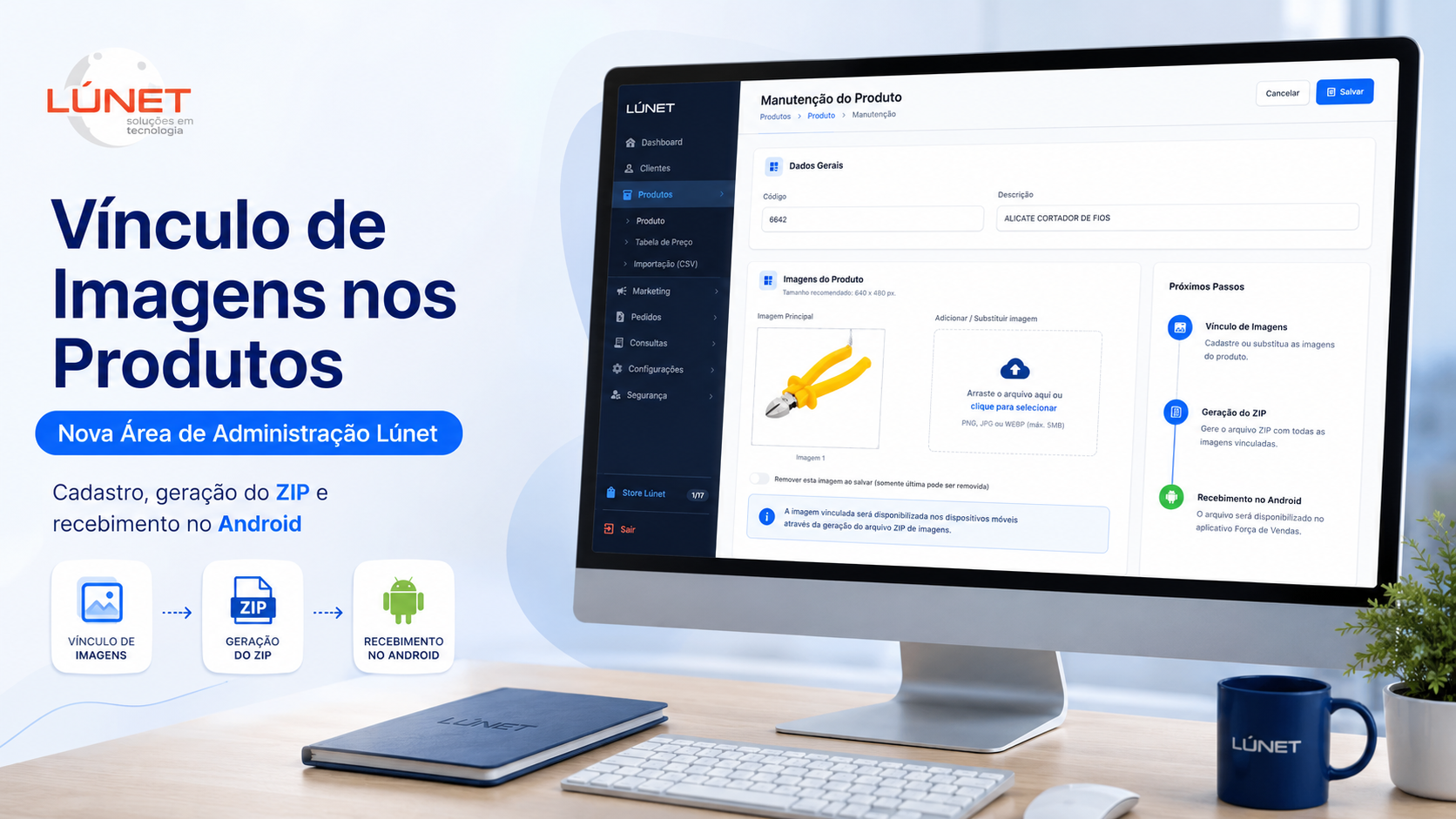 Como vincular imagens aos produtos pela Área de Administração