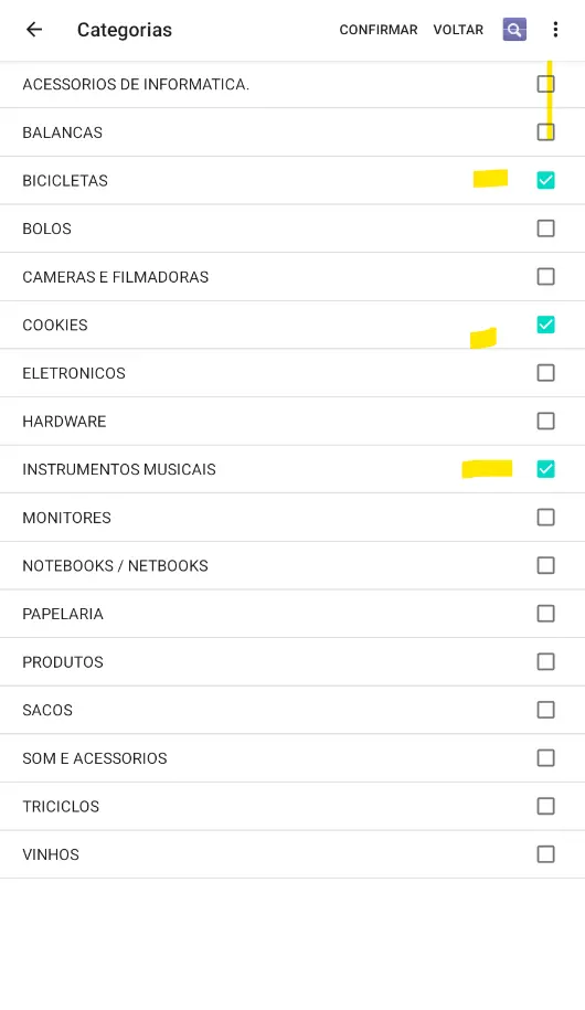 Possibilidade de Filtrar Multiplas categorias de produtos