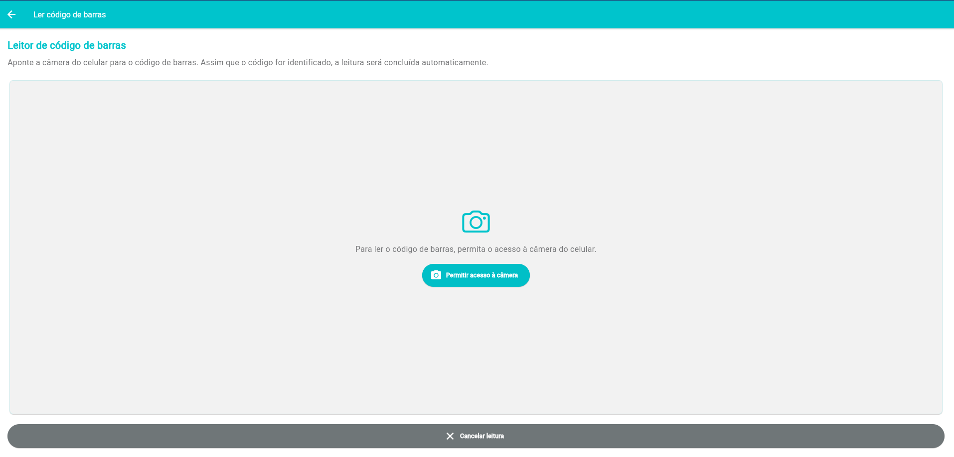 Busca de itens por código de barras