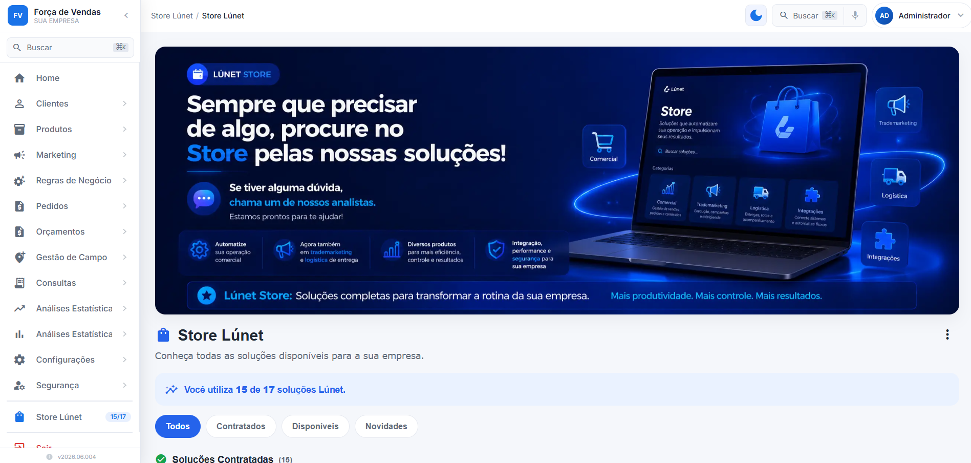 Store Lúnet: nova página para gerenciamento de produtos